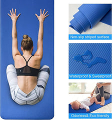 Yoga Mat Non Slip, Yoga Mat with Strap Included 10mm Thick Exercise Mat Ideal for HiiT, Pilates, Yoga and Many Other Home Workouts