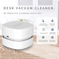 Desk Vacuum Cleaner, Mini Table Vacuum Improved Details Rechargeable More Durable Vac Sucks up Tiny Items Crumbs for Desktop Drawer Countertop Perfect White Elephant Tech Gift