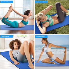 Yoga Mat Non Slip, Yoga Mat with Strap Included 10mm Thick Exercise Mat Ideal for HiiT, Pilates, Yoga and Many Other Home Workouts